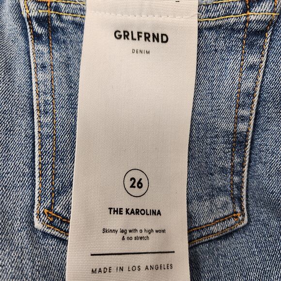 GRLFRND Button Fly Skinny Leg High Rise Distressed Karolina in Not Me Size 26 - Picture 4 of 8